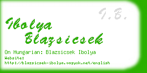 ibolya blazsicsek business card